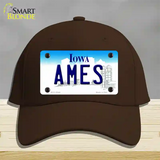 Ames Iowa Novelty License Plate Hat Cotton / Dark Brown