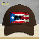 Naranjito Puerto Rico Flag Novelty License Plate Hat Cotton / Dark Brown