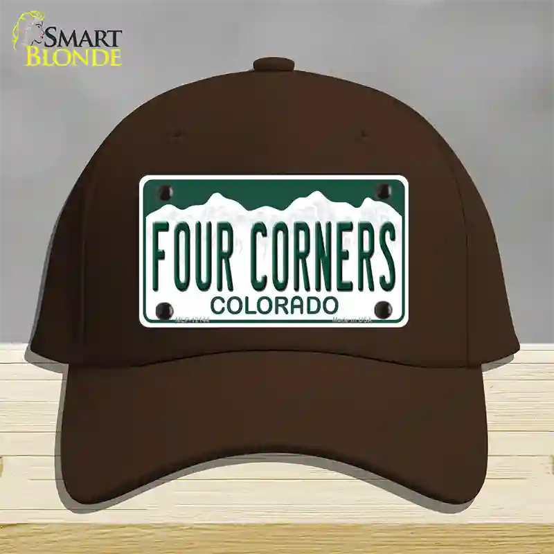 Four Corners Colorado Novelty License Plate Hat Cotton Dark Brown