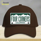 Four Corners Colorado Novelty License Plate Hat Cotton Dark Brown
