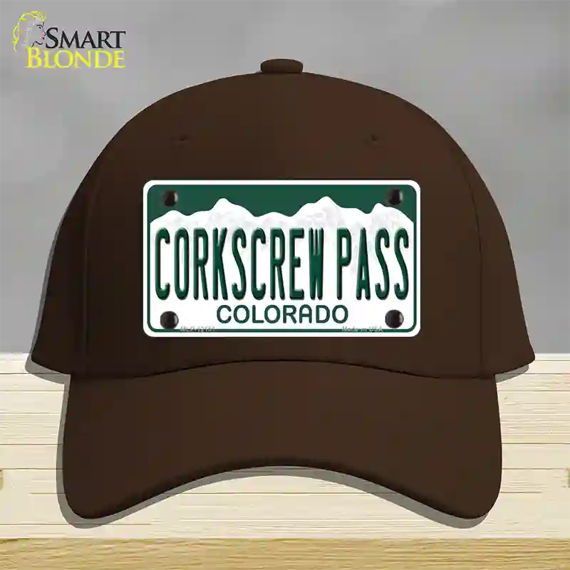 Corkscrew Pass Colorado Novelty License Plate Hat Cotton Dark Brown