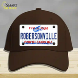 North Carolina Robersonville Novelty License Plate Hat Cotton / Dark Brown