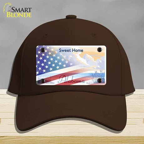 Alabama with American Flag Novelty License Plate Hat HAT-MLP-12329