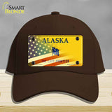 Alaska with American Flag Novelty License Plate Hat HAT-MLP-12477