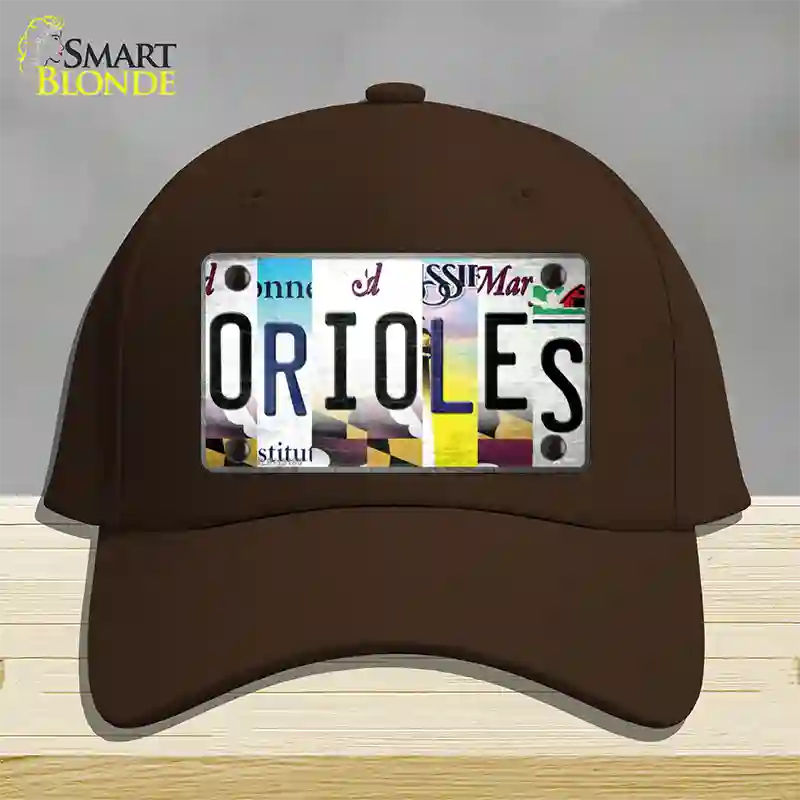 Orioles Strip Art Novelty License Plate Hat Tag Cotton Dark Brown