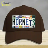 Hornets Strip Art Novelty License Plate Hat Tag Cotton Dark Brown