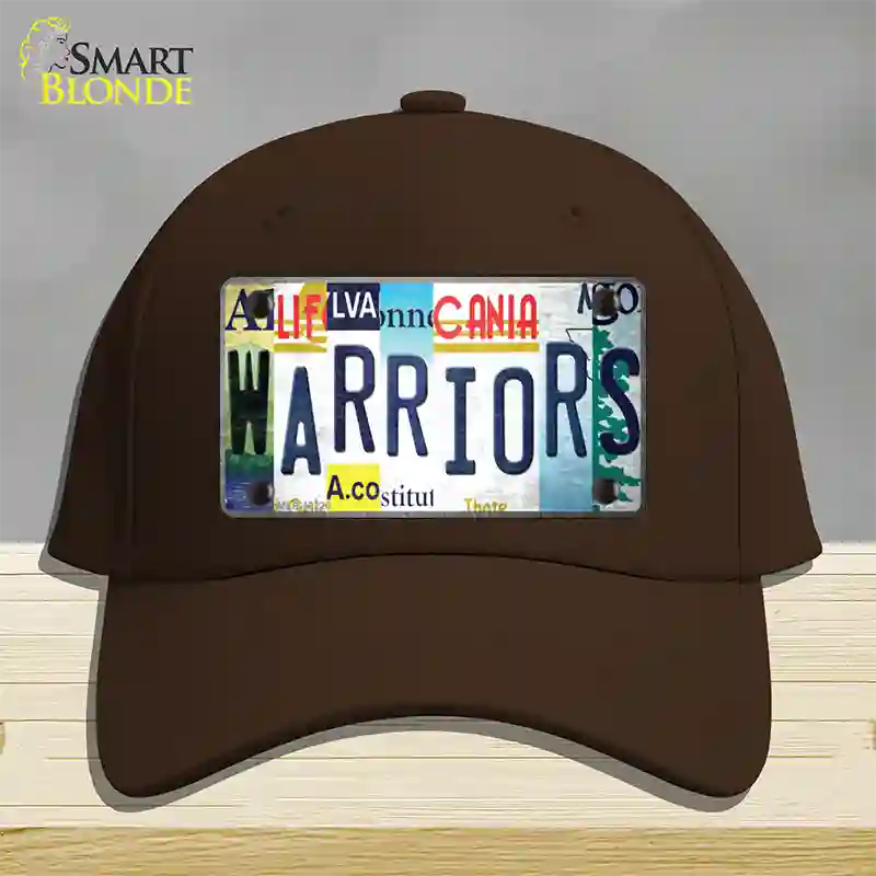 Warriors Strip Art Novelty License Plate Hat Tag Cotton Dark Brown