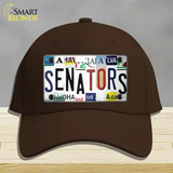 Senators Strip Art Novelty License Plate Hat Tag Cotton Dark Brown