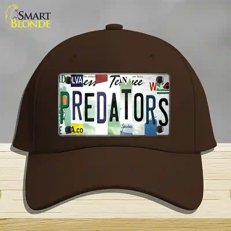 Predators Strip Art Novelty License Plate Hat Tag Cotton Dark Brown