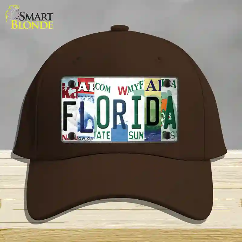 Florida Strip Art Novelty License Plate Hat Tag Cotton Dark Brown