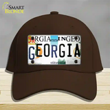 Georgia Strip Art Novelty License Plate Hat Tag Cotton Dark Brown