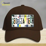 Georgia Tech Strip Art Novelty License Plate Hat Tag Cotton Dark Brown
