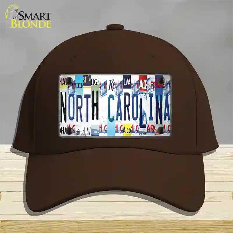 North Carolina Strip Art Novelty License Plate Hat Tag Cotton Dark Brown