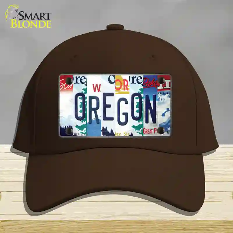 Oregon Strip Art Novelty License Plate Hat Tag Cotton Dark Brown