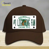 Number 1 Lightning Fan Novelty License Plate Hat Tag Cotton / Dark Brown