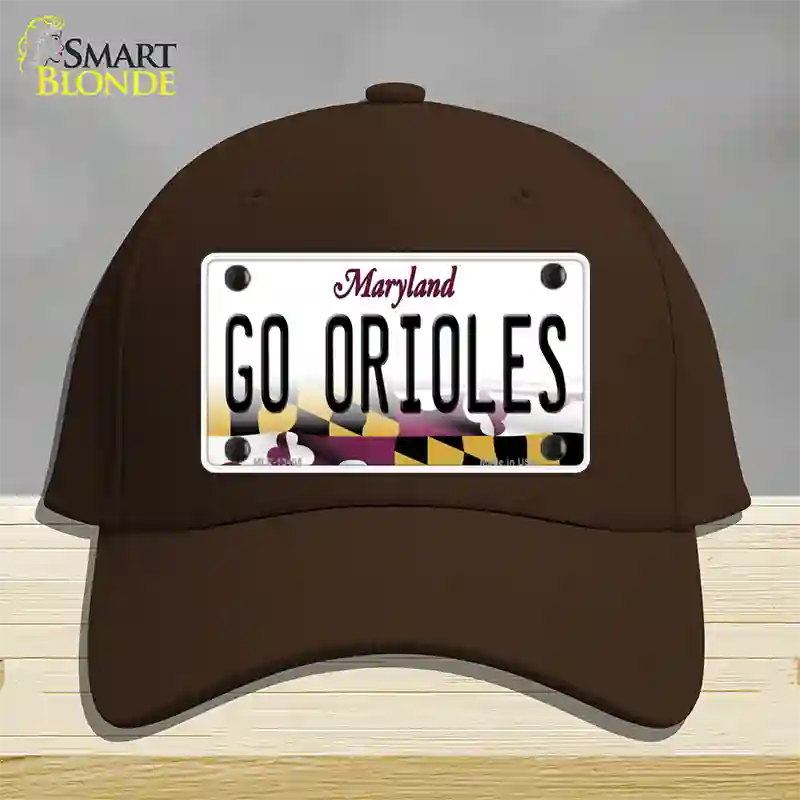 Go Orioles Novelty License Plate Hat Tag Cotton Dark Brown