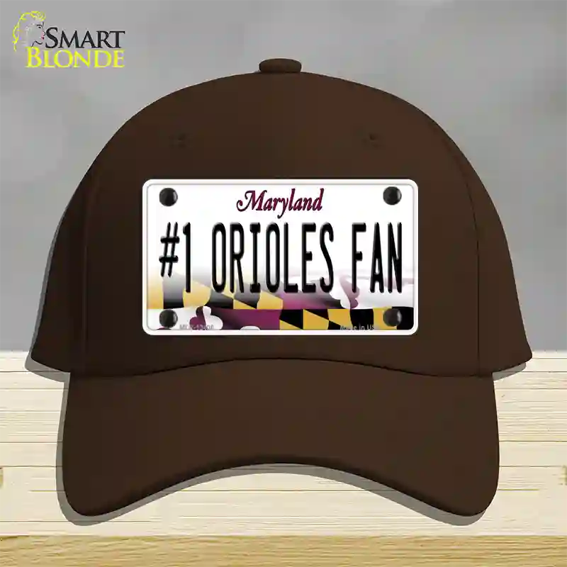 Number 1 Orioles Fan Novelty License Plate Hat Tag Cotton Dark Brown