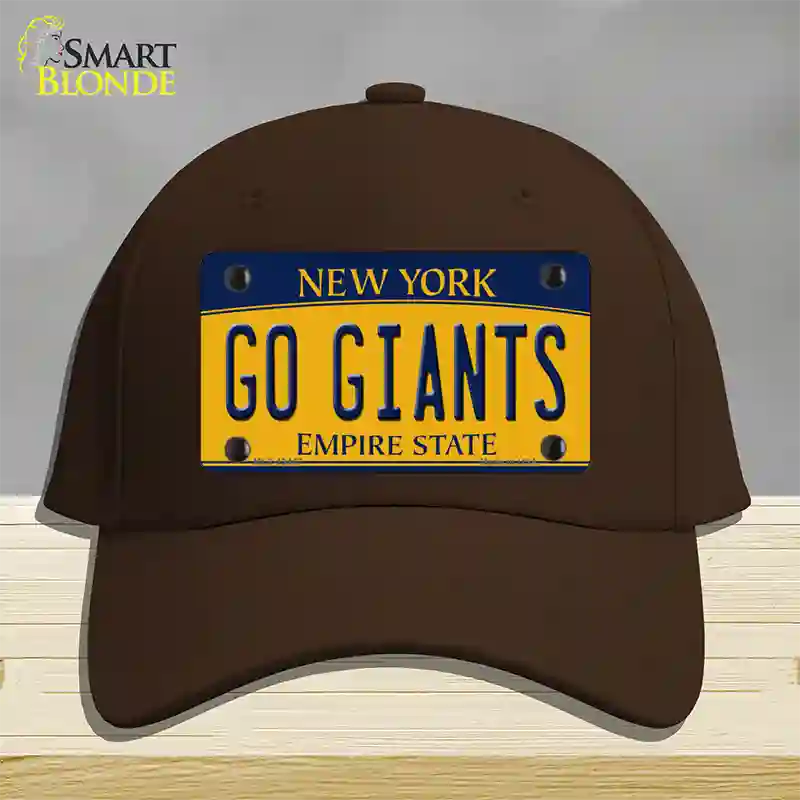 New York Go Giants Novelty License Plate Hat Tag Cotton Dark Brown