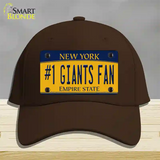 Number 1 Giants Fan New York Novelty License Plate Hat Tag Cotton Dark Brown