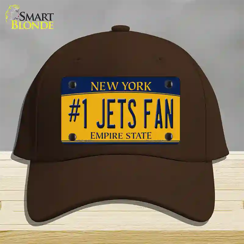 Number 1 Jets Fan New York Novelty License Plate Hat Tag Cotton Dark Brown