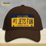 Number 1 Jets Fan New York Novelty License Plate Hat Tag Cotton Dark Brown