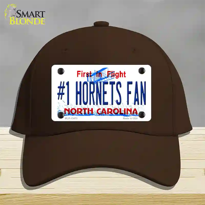 Number 1 Hornets Fan Novelty License Plate Hat Tag Cotton Dark Brown