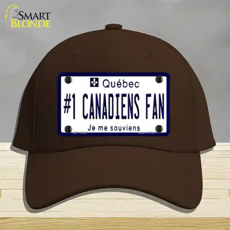 Number 1 Canadiens Fan Novelty License Plate Hat Tag Cotton / Dark Brown