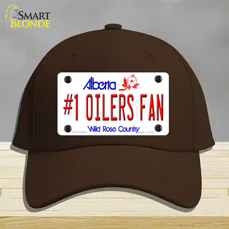 Number 1 Oilers Fan Novelty License Plate Hat Tag Cotton / Dark Brown