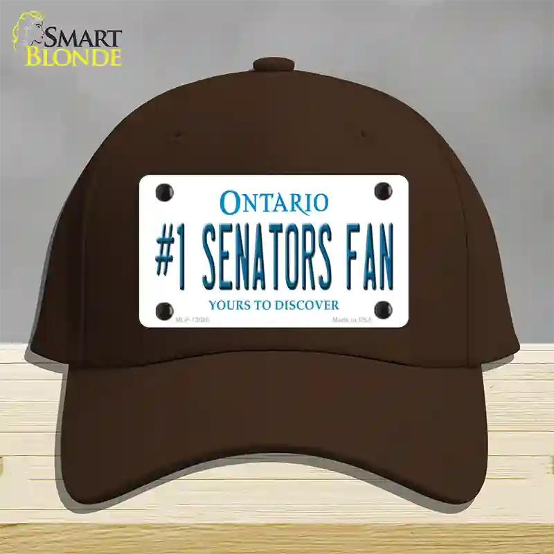 Number 1 Senators Fan Novelty License Plate Hat Tag Cotton Dark Brown