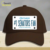Number 1 Senators Fan Novelty License Plate Hat Tag Cotton Dark Brown