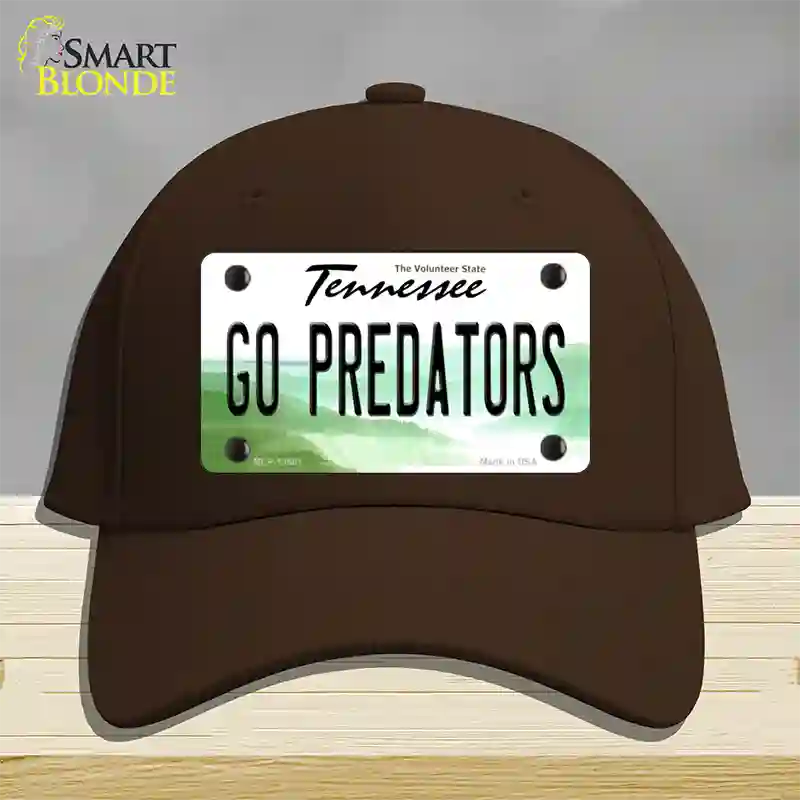 Go Predators Novelty License Plate Hat Tag Cotton Dark Brown