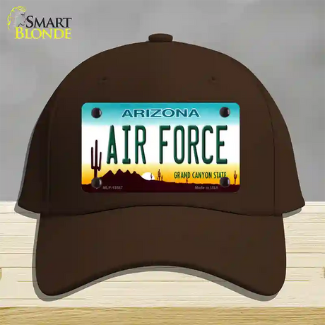 Air Force Arizona Novelty License Plate Hat Tag Cotton / Dark Brown