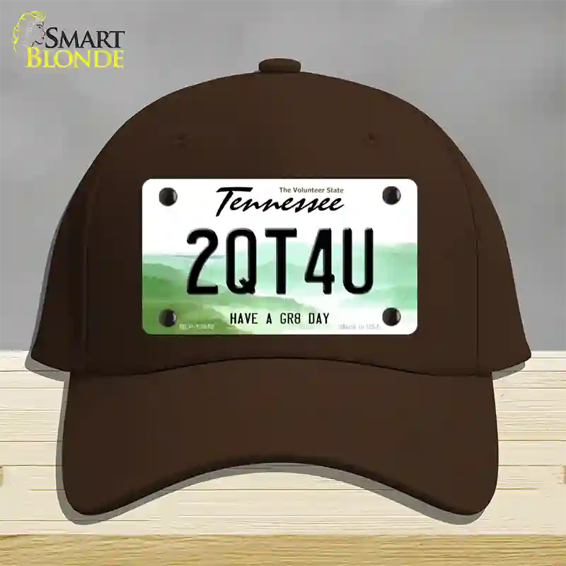 Too Cute For You Novelty License Plate Hat Tag Cotton Dark Brown