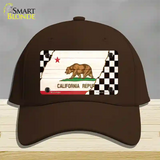 California Racing Flag Novelty License Plate Hat Tag Cotton Dark Brown