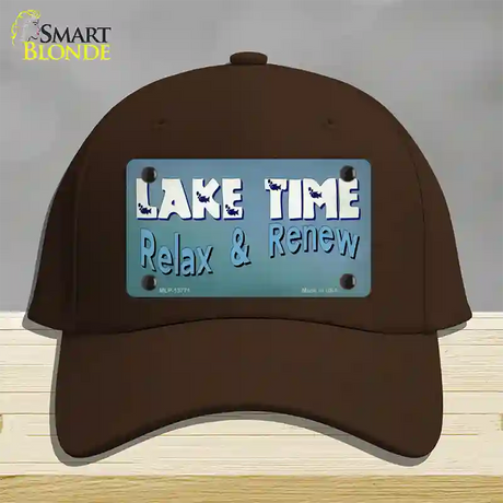 Lake Time Novelty License Plate Hat Tag Cotton Dark Brown