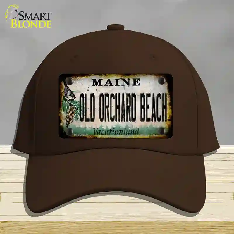 Old Orchard Beach Maine Rusty Novelty License Plate Hat Tag Cotton Dark Brown