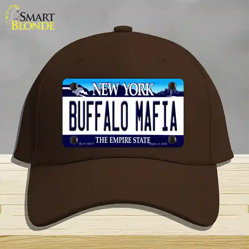 Buffalo Mafia New York Novelty License Plate Hat Tag Cotton Dark Brown