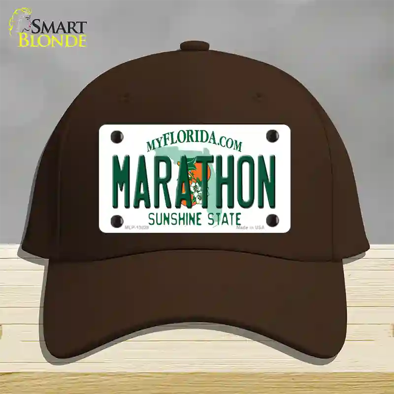 Marathon Florida Novelty License Plate Hat Tag Cotton Dark Brown
