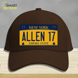 Allen 17 New York Novelty License Plate Hat Tag Cotton Dark Brown