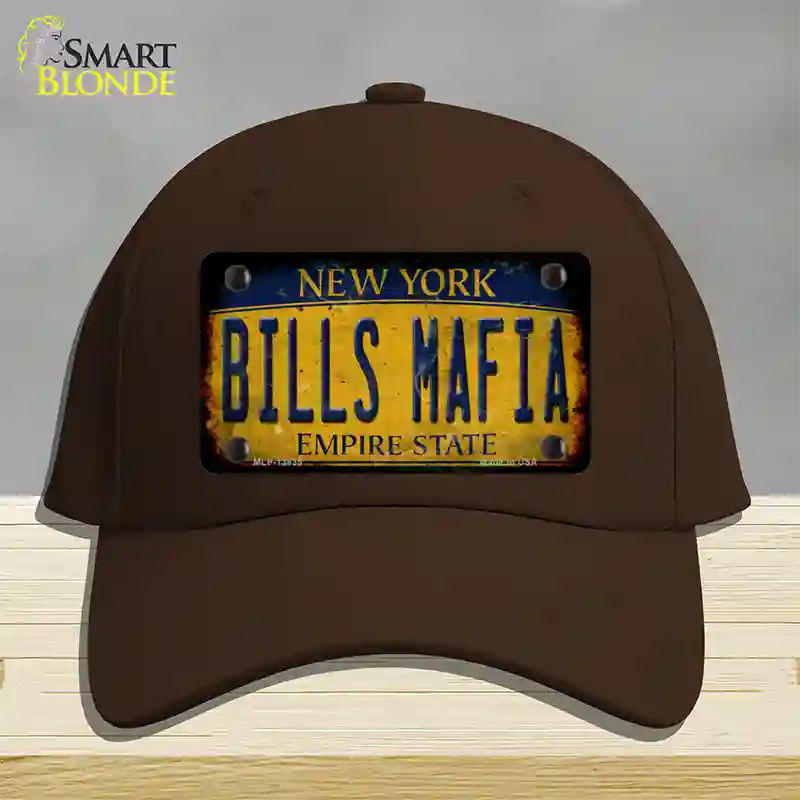 Bills Mafia New York Yellow Rusty Novelty License Plate Hat Tag Cotton Dark Brown
