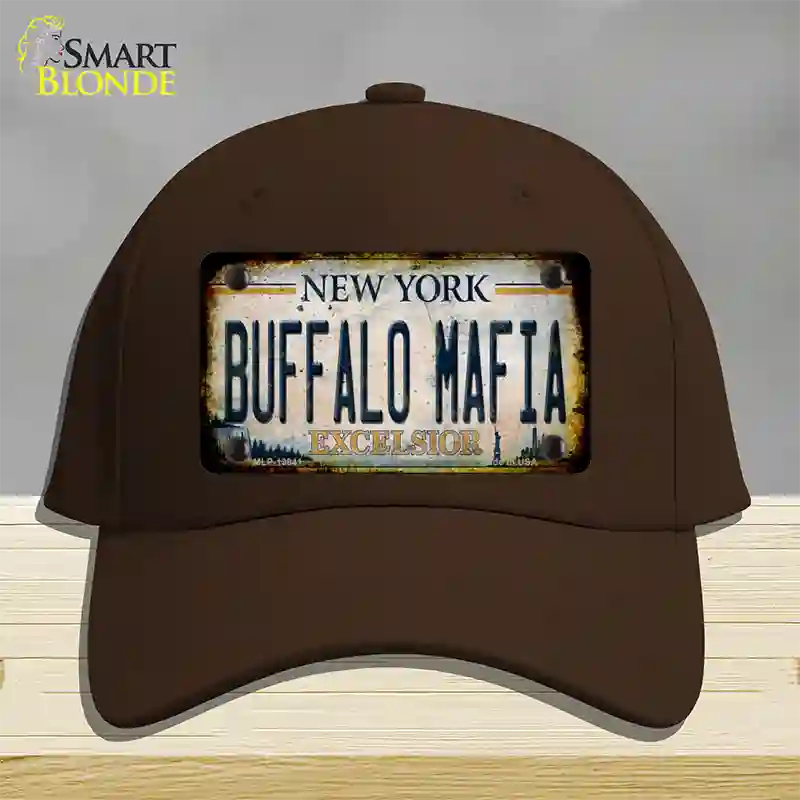 Buffalo Mafia Excelsior New York Rusty Novelty License Plate Hat Tag Cotton Dark Brown