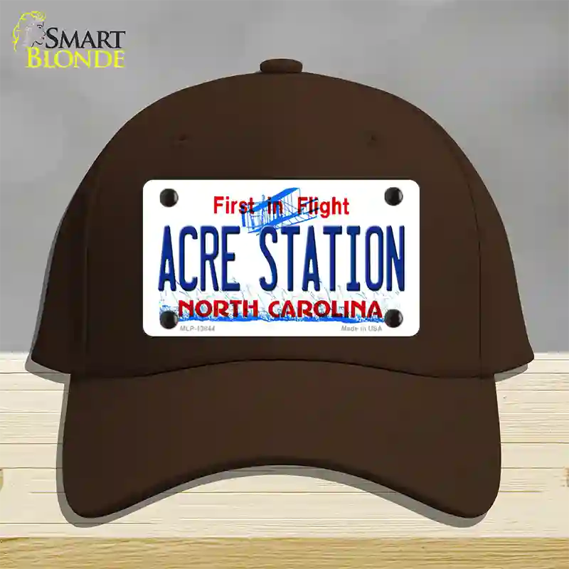 Acre Station North Carolina Novelty License Plate Hat Tag Cotton Dark Brown