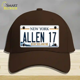 Allen 17 NY Excelsior Novelty License Plate Hat Tag Cotton Dark Brown