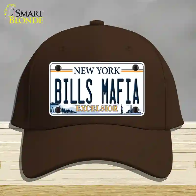 Bills Mafia NY Excelsior Novelty License Plate Hat Tag Cotton Dark Brown