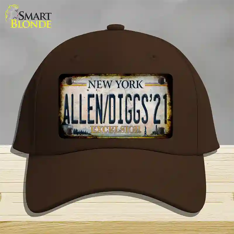 Allen Diggs 21 NY Excelsior Rusty Novelty License Plate Hat Tag Cotton Dark Brown