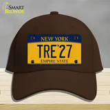 Tre 27 New York Yellow Novelty License Plate Hat Tag Cotton Dark Brown