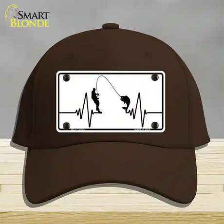 Fishing Heart Beat Novelty License Plate Hat Tag Cotton / Dark Brown