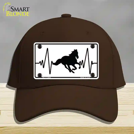 Horse Heart Beat Novelty License Plate Hat Tag Cotton / Dark Brown