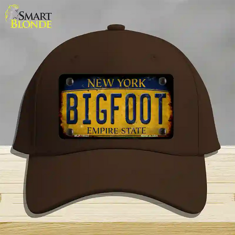 Bigfoot New York Novelty License Plate Hat Tag Cotton / Dark Brown