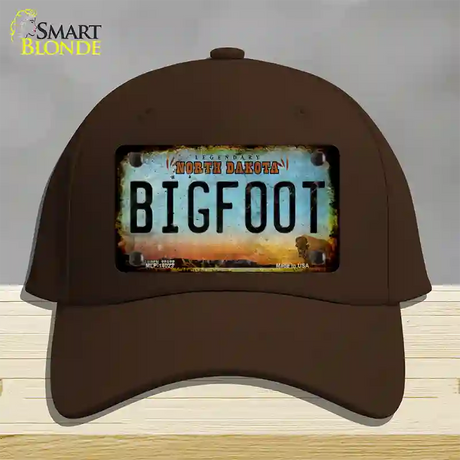 Bigfoot North Dakota Novelty License Plate Hat Tag Cotton / Dark Brown